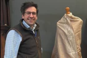 Fred Wyrley-Birch with the shawl.