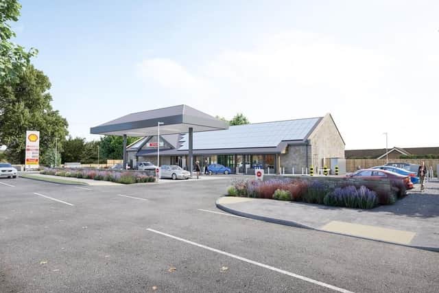 A computer generated image of the new Spar development in Thropton.