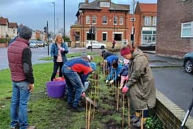 Community gardeners tending to a plot on Marine Avenue, Whitley Bay. (Photo by Fiona Robertson)