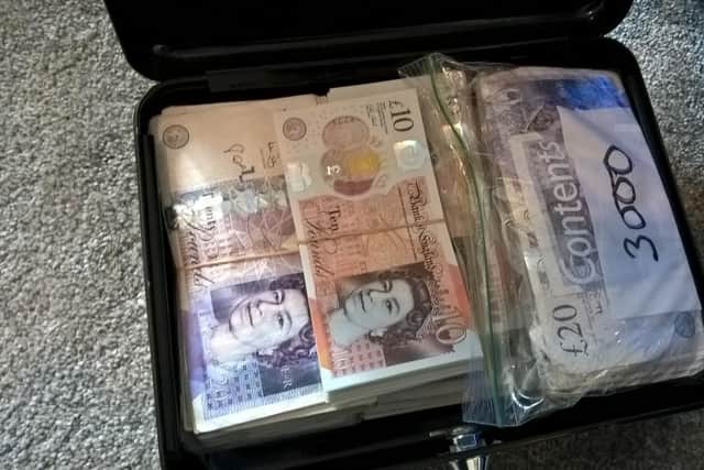 Some of the cash seized by Northumbria Police after Diane Wright was arrested. (Photo by Northumbria Police)