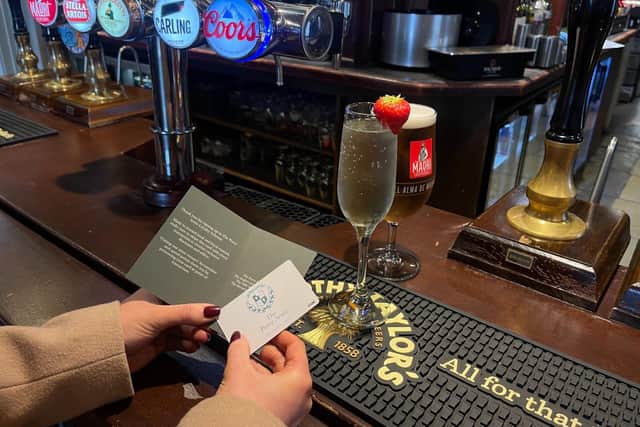 The loyalty card in use at The Percy Arms in Chatton.