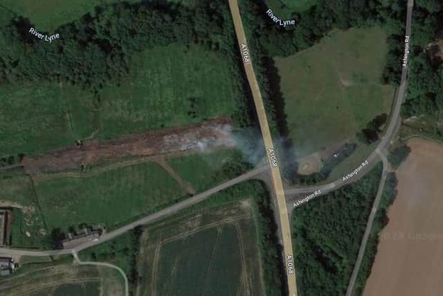Smoke can be seen coming from the embankment on recent Google Maps satellite pictures.