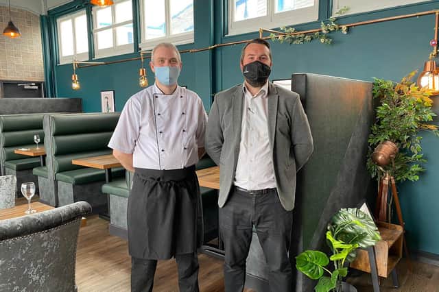 Caboose at Blyth Boathouse's head chef Andrew McMaster and Phil Smith, front of house manager.