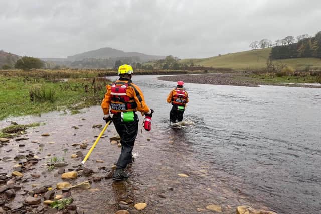 Mountain rescue teams at the River Coquet, near Rothbury. Picture: NNPMRT