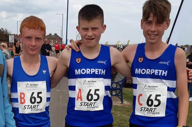 Morpeth's U15 boys with their silver medals at the Northern Road Relays.