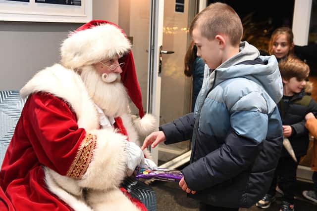 Children were given the opportunity to meet Santa and get a gift.