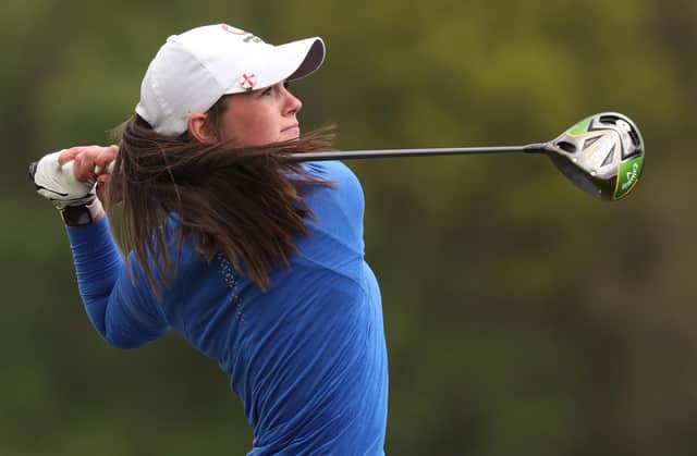 Rachel Gourley in action during The Rose Ladies Series at Walton Heath Golf Club. (Photo by Luke Walker/Getty Images)