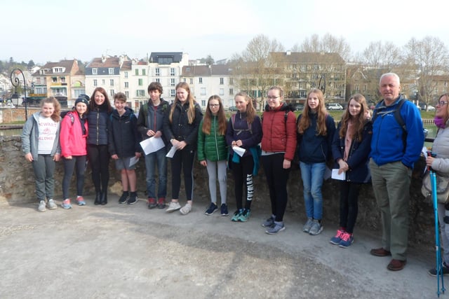 A group from the Duchess's High School in Alnwick pictured during a trip to France.