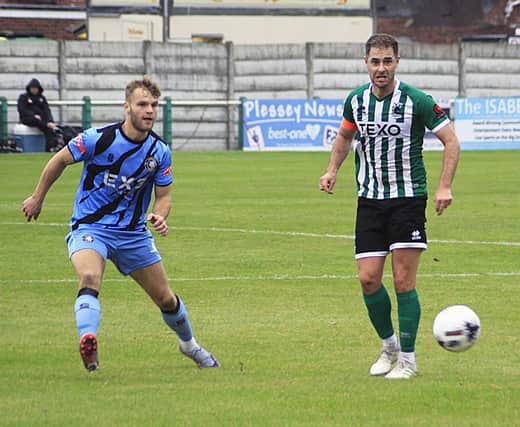 Captain Nicky Deverdics played his 150th game for Spartans against Worksop Town. Picture: Bill Broadley