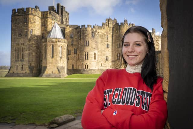 St Cloud State University student Nyah Adams at Alnwick Castle. Picture: Alnwick Town Council