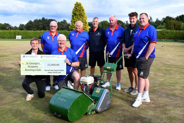 Money donated by Barratt Developments North East has been used by the club to purchase a new lawn mower.