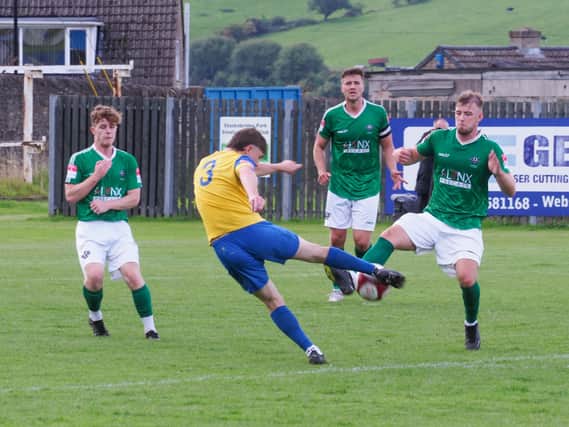 Action from the game between Stocksbridge Park Steels and Ashington. Picture: Chris Clancy