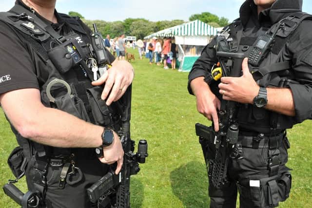 Northumbria Police armed officers on patrol. File image.