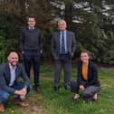 From left, Nick Johnson, Climate Change Project Manager, Matthew Baker, Director for Improvement and Innovation, Council Leader Glen Sanderson and Hazel Scurr, Climate Change Assistant Project Manager.