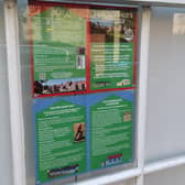 The new leaflets have been placed by supporters in their windows.