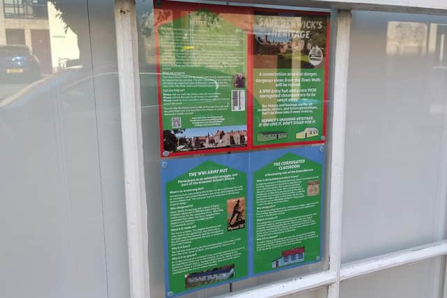 The new leaflets have been placed by supporters in their windows.