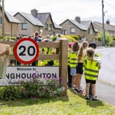 Youngsters in Longhoughton backing the '20 Is Plenty' Campaign
