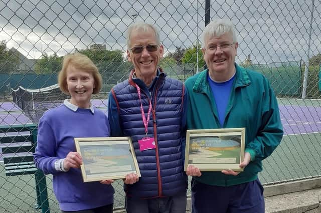 Certificates marking the award of Honorary Life Membership of Alnwick Tennis Club have been presented by the Club Chair, Ernie Harpur, to two outstanding servants of the Club, Judith Short and Raymond Huntly.