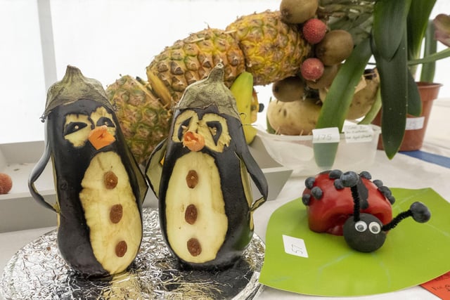 Decorated fruit and veg.