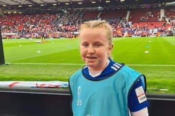 Lyla Smith, from Amble, was a Visa Ball Kid at England's game against Austria.