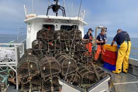 A fishing gear inspection on the NIFCA patrol vessel St Aidan.