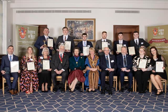 Award winners including Rob Darling (back row, second from left) with The Princess Royal.
