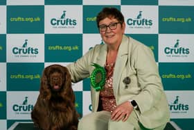 Sue Mowbray from Morpeth with Luna. Picture courtesy of BeatMedia/The Kennel Club.