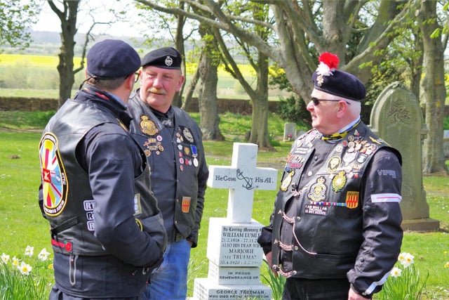 Local bikers and former servicemen were among the attendees.