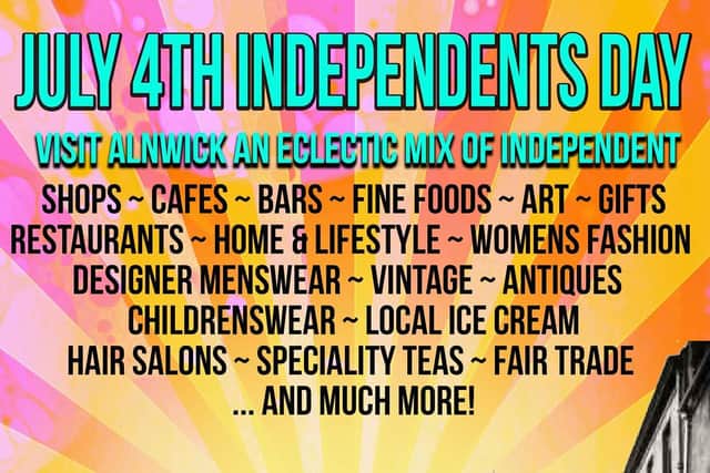 Alnwick's Independents Day poster.