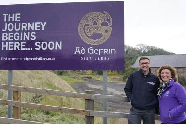 Eileen Ferguson and son, Chris, at the site of the Ad Gefrin distillery and visitor centre in Wooler.
