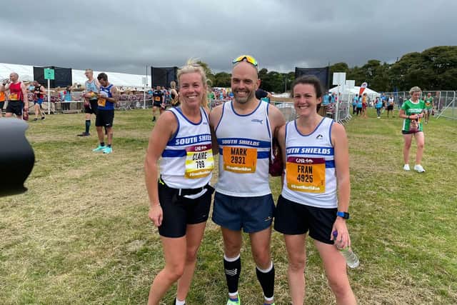 South Shields Harriers runners - from left, Claire O’Callaghan, Mark Wilson and Fran Dembele.