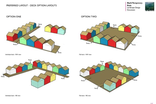 A CG image showing the possible layouts for the Blyth Beach retail pods. Photo: Blyth Valley Enterprise Ltd.