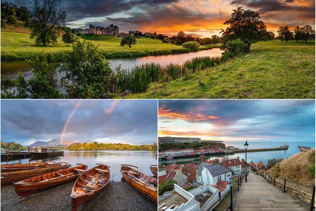 Alnwick, Keswick and Whitby have been ranked among the UK's most beautiful towns.