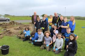 Students worked with community archaeologists to uncover artefacts from the site of Cambois' Victorian schoolhouse.