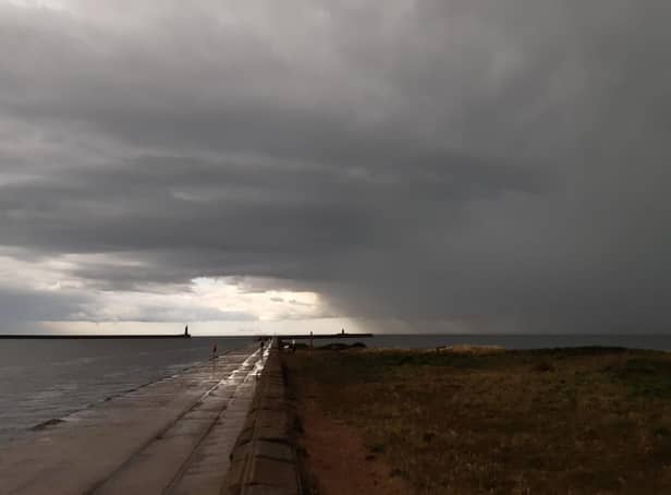Thunderstorms hit the North East on Monday afternoon.