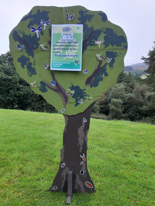 A tree created by Rosie Stacey to advertise the event, which will be installed outside the Jubilee Hall.