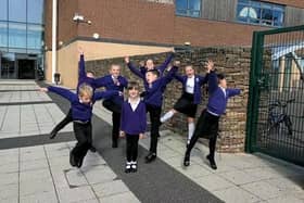 Pupils from the newly demerged Bishop’s Primary School celebrate the start of term.