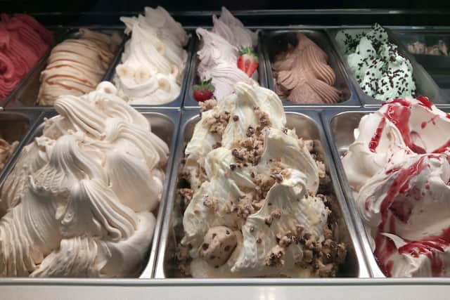 Ice cream gelato at Carlo's in Alnwick.