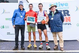 John Butters, second from left, was upgraded from second to first in the Kielder Half Marathon after the 'winner' was disqualified.