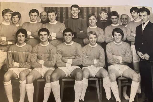 Ray Kennedy (front row, centre) during his time at New Hartley Juniors.