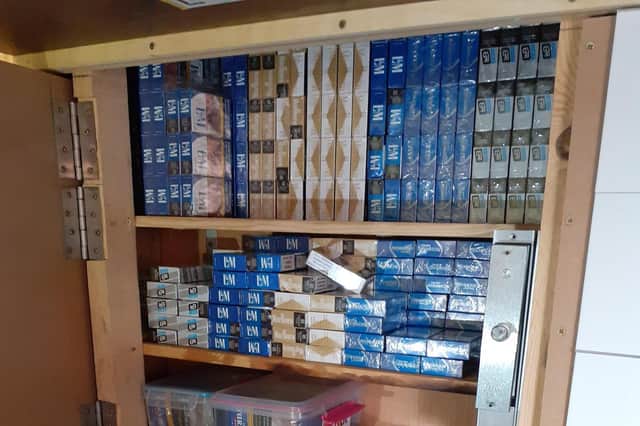Some of the illegal cigarettes recovered during the raids.