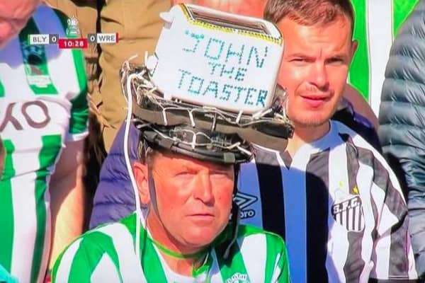 John the Toaster at Saturday's game against Wrexham.