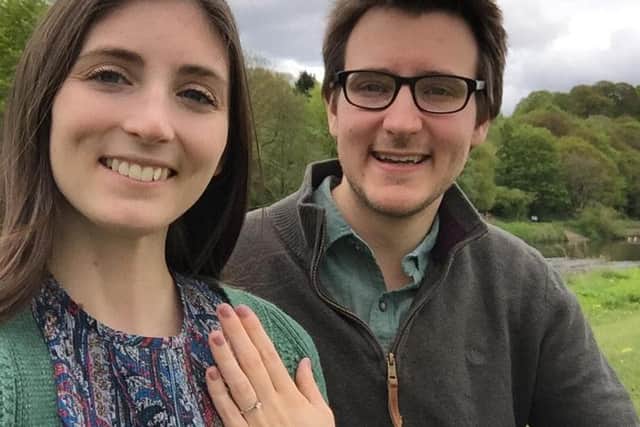 Isobel Neal and George Goddard, reunited with the engagement ring.