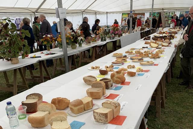 Bread, cakes and more in the industrial tent.
