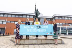 From left, Coun Wendy Pattison, Mandy Young (Stop Smoking service), Alisa Rutter, Katie Taylor (Stop Smoking service), Kerry Lynch (Senior Public Health Manager at Northumberland County Council). Picture by Elliot Nichol.