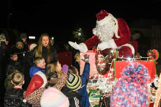 The sleigh went through all the streets so that people of all ages across the village could greet Santa.