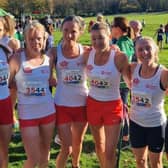 Morpeth Harrier Jane Hodgson, third from left, with her England team-mates. Picture: Peter Scaife