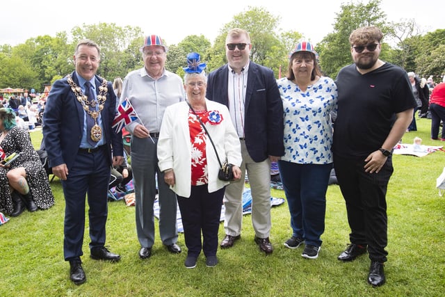 Members of Blyth Town Council at the Jubilee Picnic in the Park.