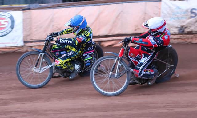 Leon Flint and Danny King in full flow. Picture: Keith Hamblin