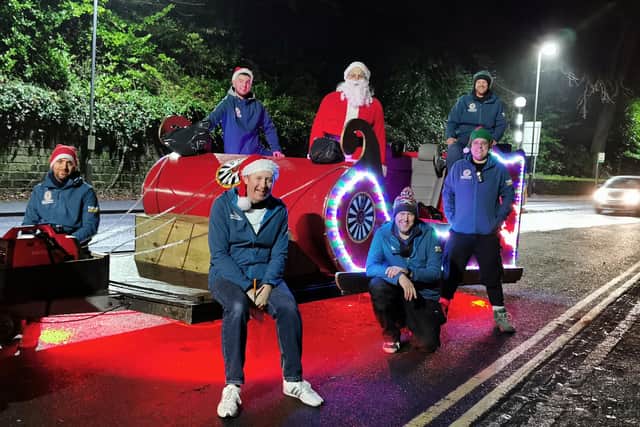 Santa in Alnwick with members of Alnwick Round Table. Picture by Jane Coltman